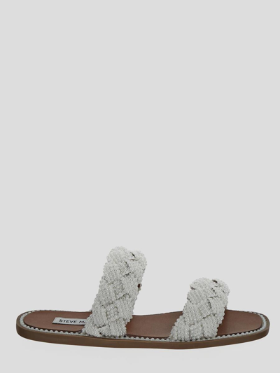 Steve Madden Sandals In <p> Slides In White Synthetic Material With All-over White Pearls