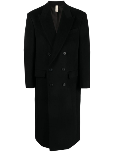 Sunflower Double-breasted Wool Coat In Black  