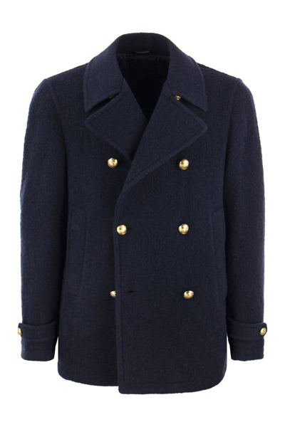 Tagliatore Double-breasted Coat In Navy Blue