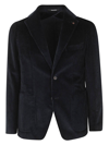 Tagliatore Velvet Blazer In Blue