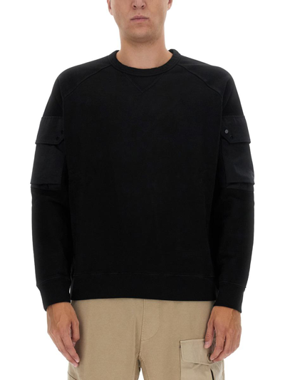 Ten C Man Sweatshirt Black Size Xxl Cotton
