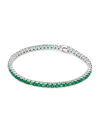 HATTON LABS TENNIS BRACELET WITH GREEN CUBIC ZIRCONIAS IN STERLING SILVER WOMAN