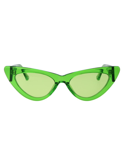 Attico Dora Sunglasses In 11 Green Silver Green