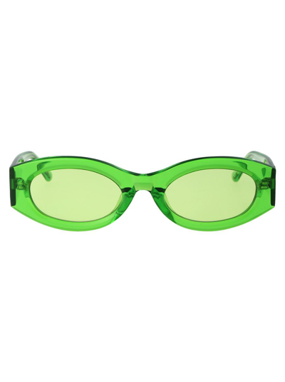 Attico The  Sunglasses In 06 Green Silver Green