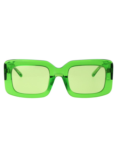 Attico X Linda Farrow Jorja Sunglasses In 06 Green Silver Green