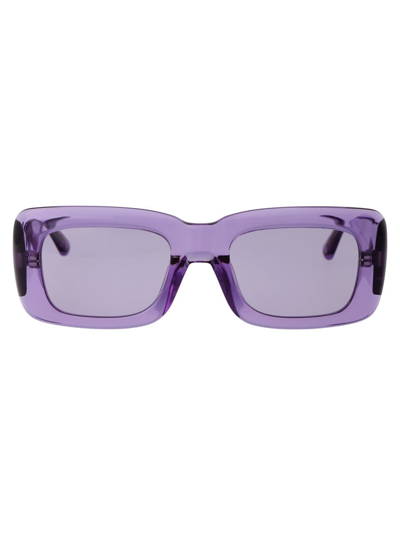 Attico Marfa Sunglasses In 25 Purple Silver Purple