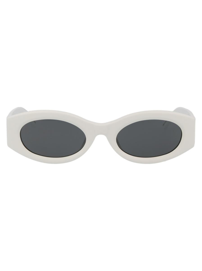 Attico Berta Sunglasses In 07 White Silver Grey