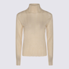 The Row Antique Cream Linen And Silk Blend Sweater In Antique Cream