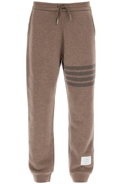 Thom Browne Sweatpants 4 Bar In Wool Loopback In Brown