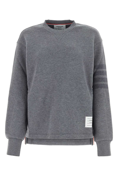 Thom Browne Oversized Knit Sweatshirt In Grey