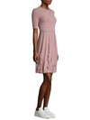 Valentino Short-sleeve Knit Wool Dress In Pink