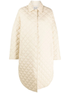 Totême Quilted Cocoon Coat Stone In Stone