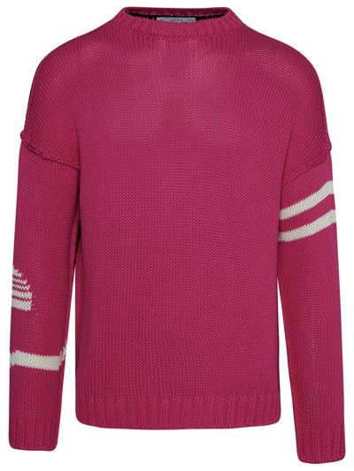 Avril 8790 Two-color Cotton Sweater In Pink