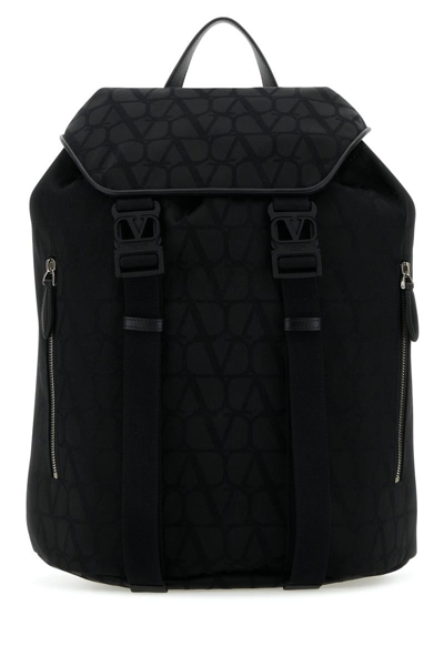 Valentino Garavani Black Toile Iconographe Backpack