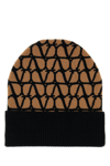 Valentino Garavani Women Printed Cashmere Beanie Hat In Camner