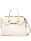 Valextra Mini Milano Leather Top Handle Bag In White