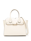 Valextra Mini Milano Leather Top Handle Bag In White