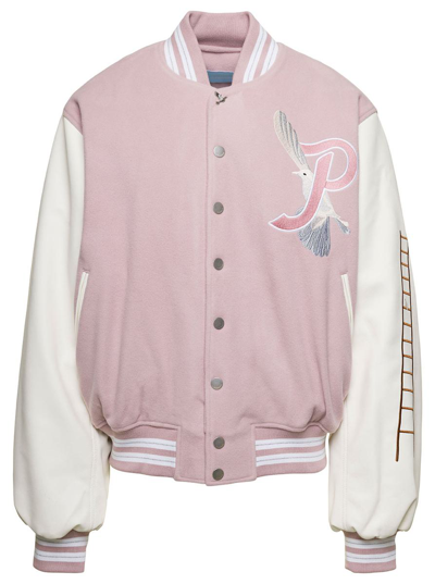 3paradis Varsity Letterman Jacket In Pink