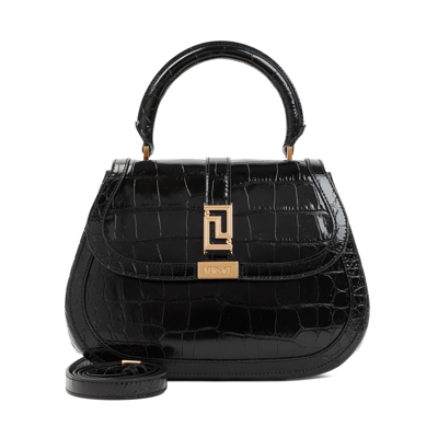 Stella Mccartney Versace Medium Top Handle Bag In Black