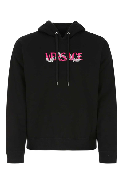 Versace Man Sweatshirt Black Size Xl Cotton