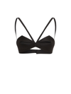 Versace Folded Wool-silk Bustier Top In Black
