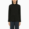 Vince Classic Silk Shirt In Black