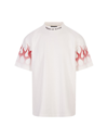 Vision Of Super White/red Flames T-shirt In White