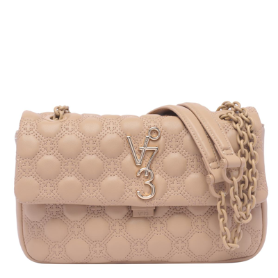 V73 Marzia Matelassé-effect Shoulder Bag In Beige