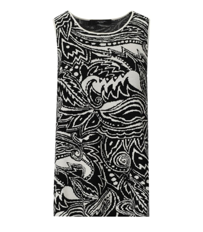 Weekend Max Mara Max Mara Weekend Carmine Black And White Top In Ivory