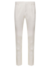 Dolce & Gabbana White Slim Pants With Covered Button In Wool And Silk Blend Man In White