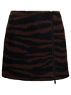 Ganni Wool Jacquard Mini Skirt In Black