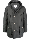 Woolrich Artic Padded Down Parka Coat In Grey