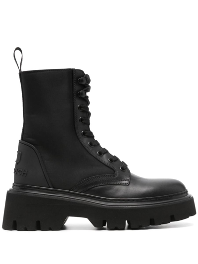Woolrich Leather Lace-up Ankle Boots In Black