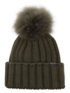 Woolrich Pom Pom Wool Beanie In Green