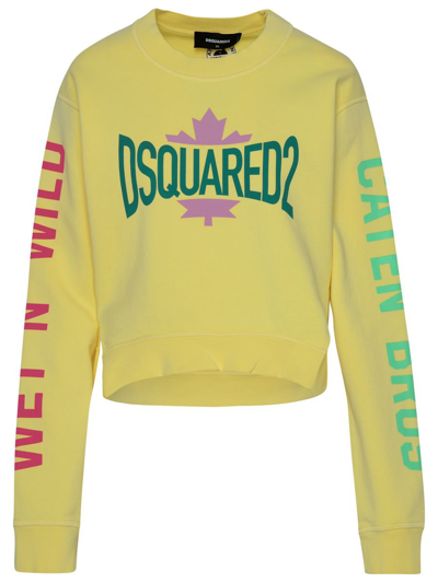 Dsquared2 Leaf Cut Sweatshirt In Lemonade