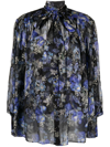 Zimmermann Lyrical Lantern-print Silk Blouse In Blue