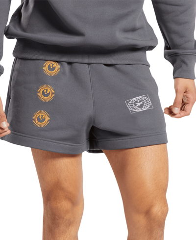 Reebok Women's Classics Good Vibes Graphic Sweat Shorts In Pure Grey