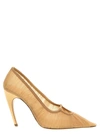 Nensi Dojaka Sheer Mesh Stiletto Pumps In Beige