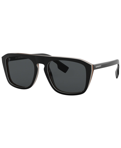 Burberry Polarized Grey Browline Mens Sunglasses Be4286 379881 55