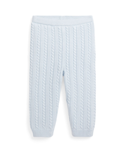Polo Ralph Lauren Baby Boys Or Girls Cotton Cable Knit Sweater Pants In Beryl Blue