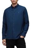 Allsaints Hermosa Relaxed Fit Cotton Button-up Shirt In Deep Sea Navy