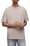Allsaints Isac Oversized Fit Short Sleeve Crew Tee In Pink