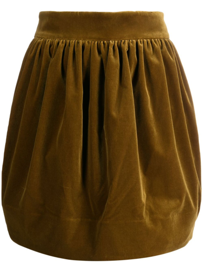 Zimmermann Lyrical Velvet Mini Skirt In Green