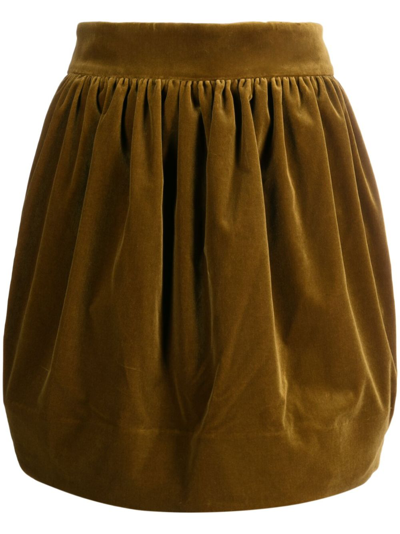 Zimmermann Lyrical Velvet Miniskirt In Green