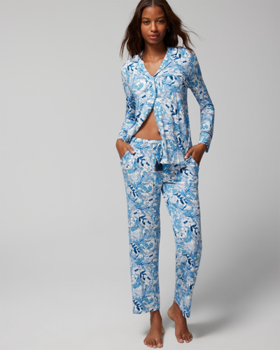 Soma Women s Cool Nights Tassel Pajama Pants In Moonlight Floral M Ivory Size 2xl ModeSens