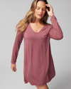 Soma Women's Cool Nights Long-sleeve Night Gown In Purple Size Medium |  In Purple