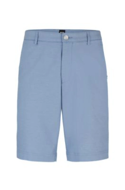 Hugo Boss Slim-fit Shorts In Light Blue