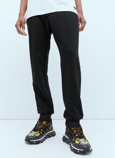 Versace Drawstring-fastening Cotton Track Pants In Black