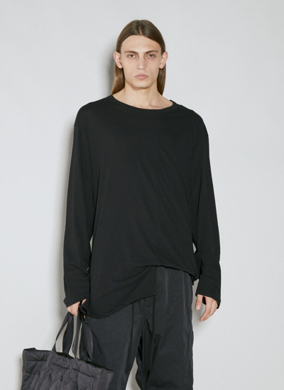 Yohji Yamamoto Asymmetric Cotton T-shirt In Black