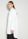 Yohji Yamamoto Mens Off White Asymmetric Double-layer-collar Patch-pocket Woven Shirt In White